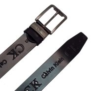 کمربند مردانه دوختی چرم طبیعی ۴ سانت مدل PREMIUM751NU با سگک قلاب‌دار مشکی Men's genuine leather stitched 4 cm belt model PREMIUM751NU with black hook buckle