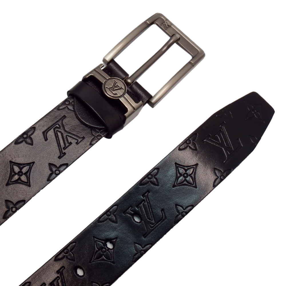 کمربند مردانه دوختی چرم طبیعی ۴ سانت مدل PREMIUM754NU با سگک قلاب‌دار مشکی Men's stitched genuine leather belt 4 cm model PREMIUM754NU with black hook buckle