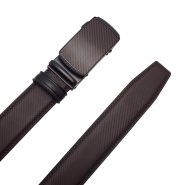 کمربند چرمی مردانه کیتیرچرم مدل KT115 با سگک کشویی طرح فیبر کربن – قهوه‌ای لوکسKT Leathers KT115 Men's Leather Belt with Carbon Fiber Sliding Buckle – Luxury Brown