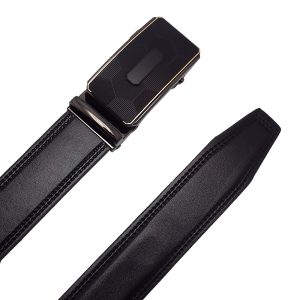 کمربند چرم طبیعی مردانه مشکی با سگک ریلیMen's genuine leather black ratchet belt