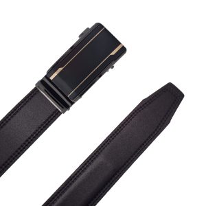 کمربند مردانه چرم طبیعی ریلی KT167NU702، عرض ۳.۴ سانتیمتر، رنگ مشکیKT167NU702 Men's Genuine Leather Rail Belt, 3.4 cm width, black color