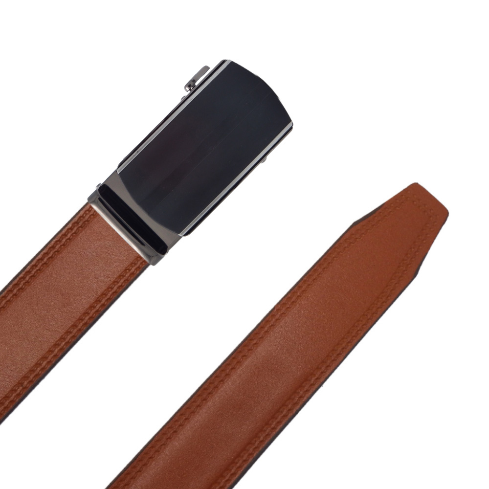 کمربند مردانه چرم طبیعی KT164NU704 با سگک طلایی Men's KT164NU704 Natural Leather Belt with Gold Buckle
