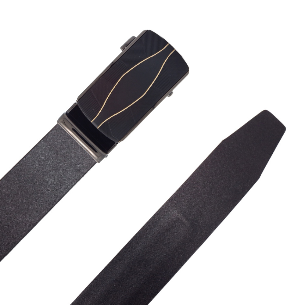 169NU309 کمربند مردانه چرمی طبیعی با سگک ریلی فلزی و طراحی کلاسیکMen's natural leather belt with metal rail buckle and classic design