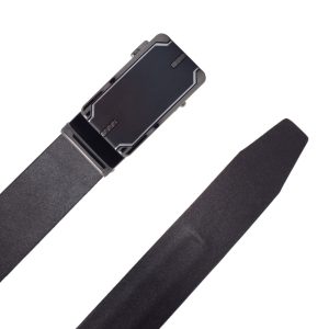 کمربند مردانه چرم طبیعی ریلی مدل KT168NU309 با سگک فلزی مشکیMen's natural leather rail belt model KT168NU309 with black metal buckle