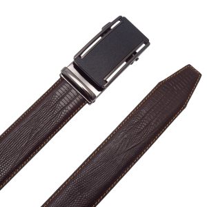 کمربند مردانه ریلی مدل 4003 از چرم طبیعی طرح لیزارد با سگک آبکاری اعلا – KTLEATHERS Men’s Ratchet Belt Model 4003 in Genuine Lizard-Textured Leather with Premium Buckle – KTLEATHERS