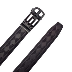 Men’s black natural cowhide leather belt – کمربند چرم طبیعی گاوی مردانه مشکی