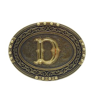 سگک کمربند کابوی تگزاس وسترن - سگک فلزی حکاکی شده قدیمی KT5059BU