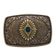 سگک کمربند کابوی تگزاس وسترن - سگک فلزی حکاکی شده قدیمی KT5056BU