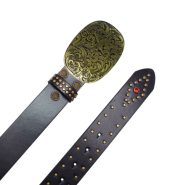 کمربند کابوی غربی با سگک حکاکی شده - چرم PU ممتاز KT5055IN7034