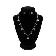 نیم‌ست استیل نقره ای EN113s طرح دانه برف و نگین