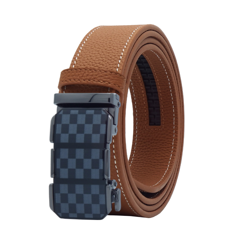 6007NU6024 Men's Imported Genuine Leather Belt with Ratchet Buckle (Code 6007NU6024)کمربند چرم طبیعی وارداتی مردانه با سگک ریلی کد 6007NU6024