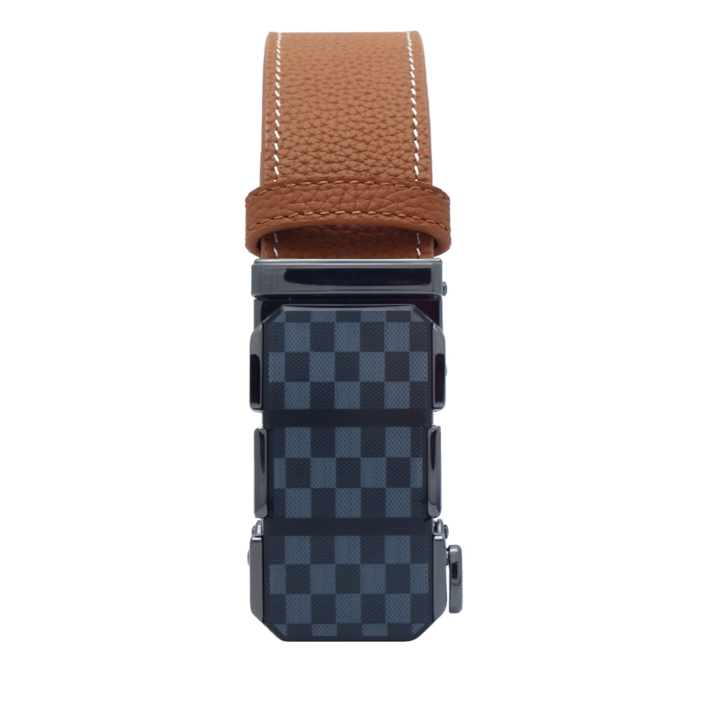 6007NU6024 Men's Imported Genuine Leather Belt with Ratchet Buckle (Code 6007NU6024)کمربند چرم طبیعی وارداتی مردانه با سگک ریلی کد 6007NU6024